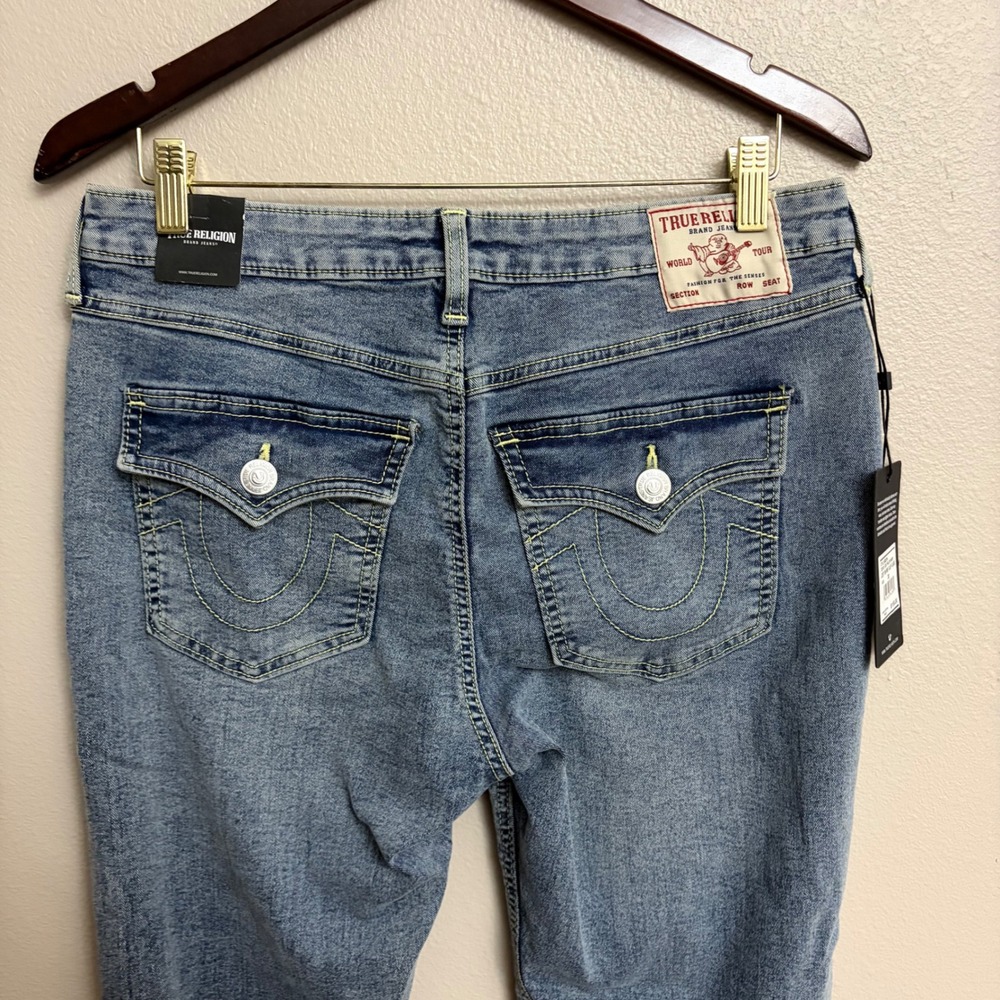 True Religion Joey Mid Rise Flap Flare Jeans Size 30 Light Mellow Wash NWT